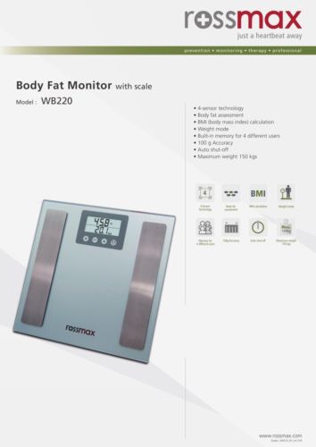 ROSSMAX WB-220 Body Fat Monitor with Scale @ MartWaves, US $790 – Picture 1