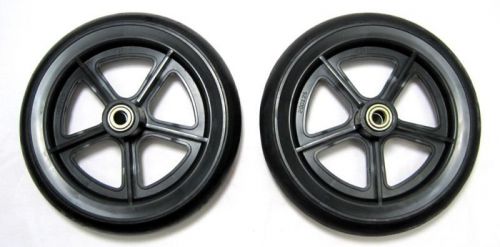 Wheelchair parts 8&#034; front casters 1 pair 7/16&#034; invacare caster rubber tire black for sale