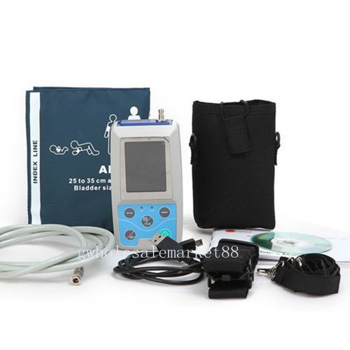 24hrs LCD Ambulatory Blood Pressure Monitor+Automatic free software and cuff bid