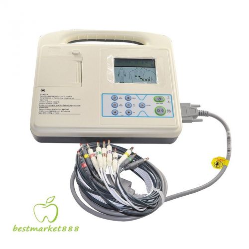 NEW 3.5&#034; Color Digital 1-channel Electrocardiograph ECG /EKG Machine #600002+AAA