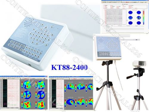 CE Digital Brain Activity Mapping system KT88-2400EEG machine+2tripods 24CHANNEL