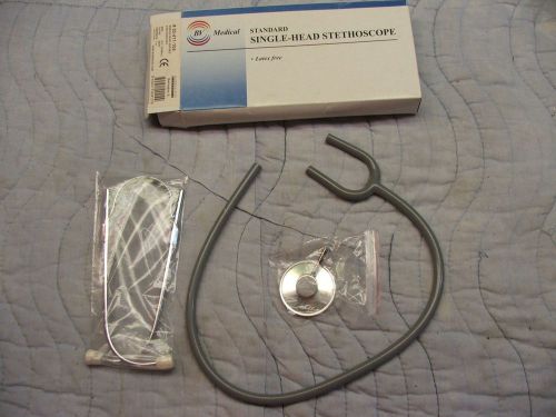 single head stethoscope new nurse 30.5 inch emt ems paramedic grey ce approved