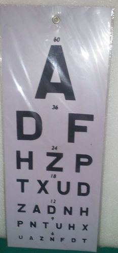 Eye Chart 22&#034; L X 11&#034; W New Snellen Plastic Eye Test Wall Full Size
