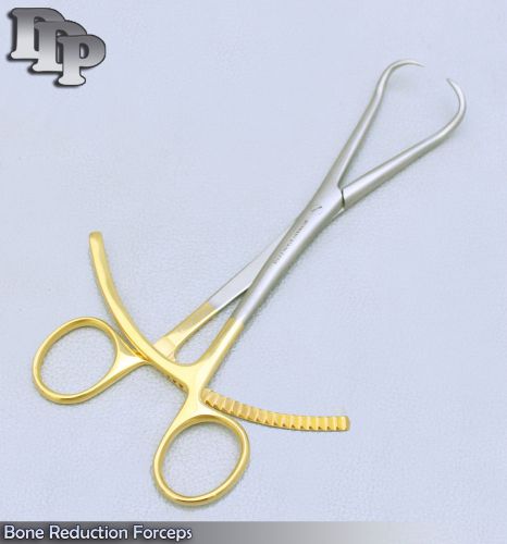 3 Bone Reduction Forceps 8&#034; Gold Plated Orthopedic Surgical Instruments