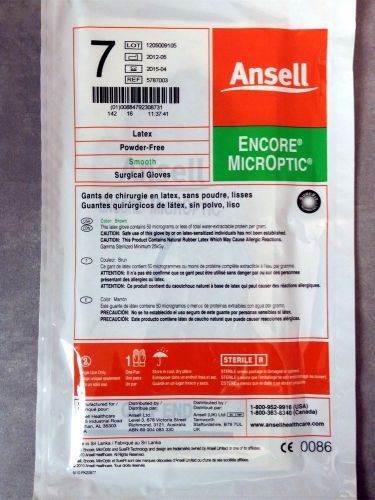 (34) new ansell encore microptic latex free surgical gloves size 7 tattoo exam for sale