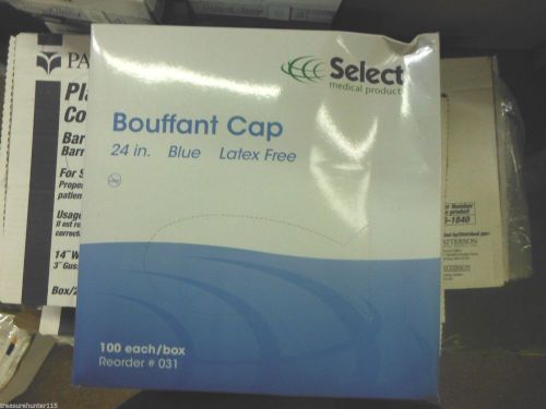SELECT BOUFFANT CAP 24IN BLUE LATEX FREE 100/BOX