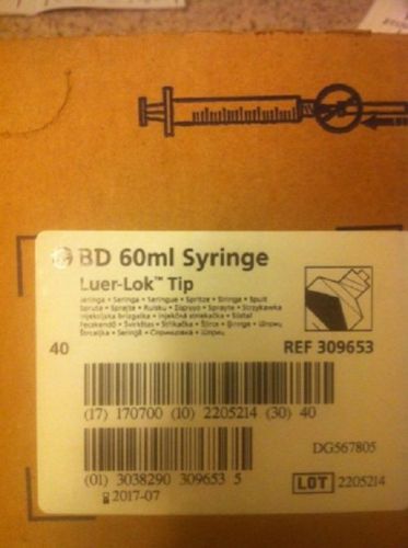 BD 60ml Syringe ( Luer-Lok Tip) Ref 3096536 40 qty