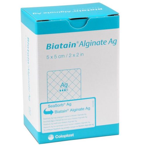 Biatain alginate ag silver dressing by coloplast: 2&#034; x 2&#034; - box of 30 for sale