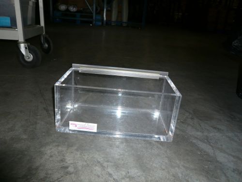 Acrylic Box with hinge lid by US Plastics: Dimensiond (inches) 0.5 thick,12x7x6