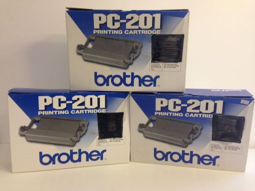 Brother PC-201 Printing Cartridge X3 New in Package, Original OEM, Fax Ribbon