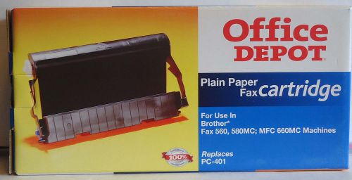 Office Depot Brother PC-401 Plain Paper Fax Cartridge New Unopened Box