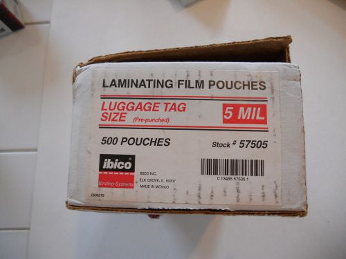 Luggage Tag Size Laminating Film Pouches 5 Mil Partial Box of 250 NO Loops