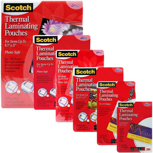3m laminating pouche kit inclides package of all sizes for sale
