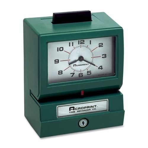 Acroprint Manual Time Clock &amp; Recorder - Card Punch/Stamp - 1 Ea