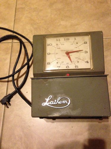 Vintage Lathem Heavy Duty Time Recorder Clock for parts or repair 2121