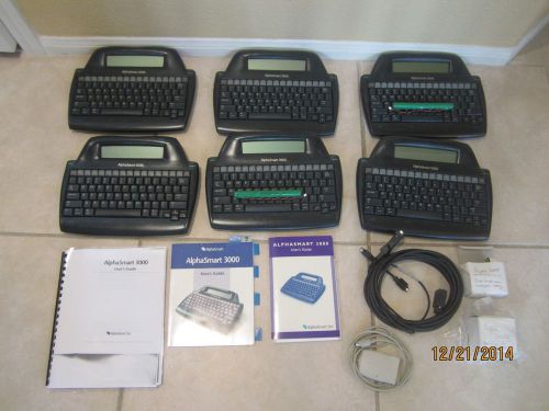 Lot of 6 Alphasmart Alpha Smart 3000 Educational Word Processors with Manual