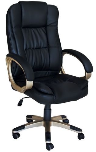 High back pu leather executive office desk task computer boss luxury chair black for sale