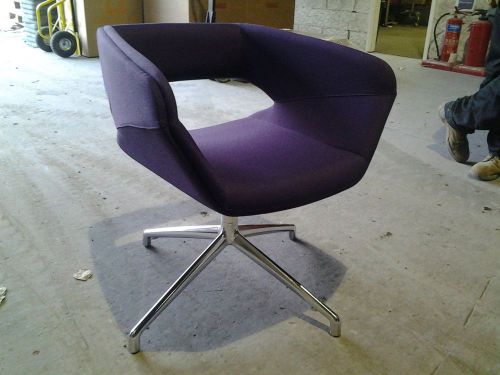 1  -  RECEPTION CHAIR IN PURPLE WITH CHROME FRAME - VG COND / VERY STYLISH