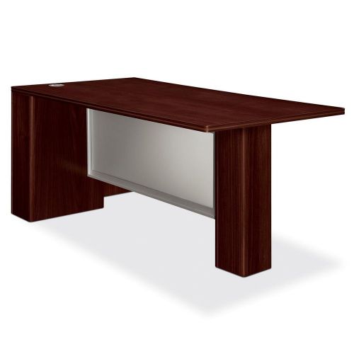 The hon company hon11822lgnn attune mahogany laminate desking with frosted doors for sale