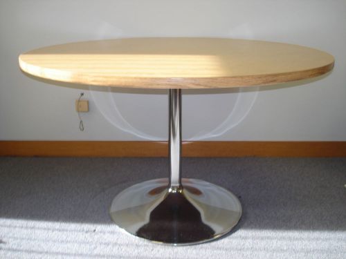 Virco 48&#034; Round Table &amp; Heavy Chrome Pedestal - Conference - Cafeteria - Crafts