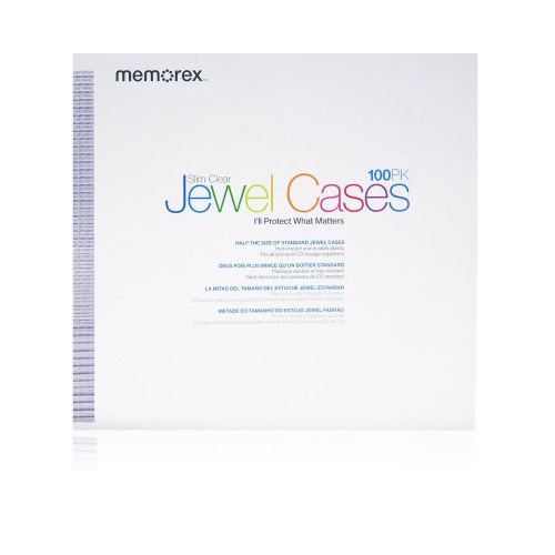 New memorex slim cd/dvd 5mm 100-pack jewel cases for sale