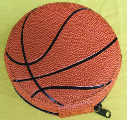 Basketball Style Faux Leather 12-Disc CD/DVD/Blue-Ray Zippered Storage Case Bag