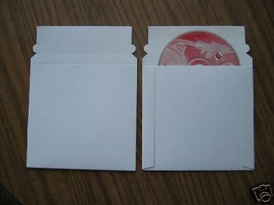 200 new white 6&#034; cardboard cd &amp; dvd mailers for sale