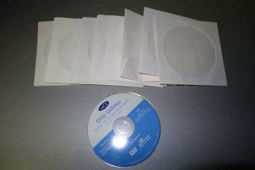 Lot of 25 white paper CD / DVD SLEEVES Storage Organizer Bluray Movie Music Data