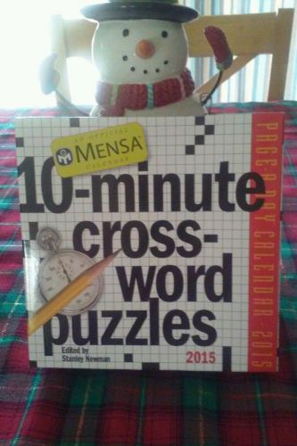 Mensa 10-Minute Crossword Puzzles 2015 Desk Calendar Page A Day NIB
