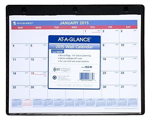 AT-A-GLANCE Monthly Desk and Wall Calendar 2015  11 x 8.25 Inch Page Size (SK8-0