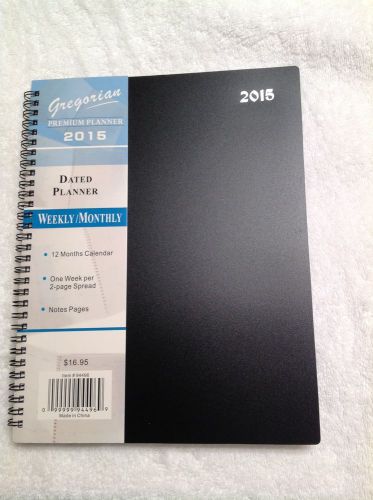 Gregorian Premium Planner - 2015 Calendar - Weekly/Monthly  8 1/4  x 10 1/2 NEW