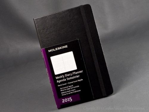 Moleskine 2015 horizontal weekly planner notebook agenda diary large 5&#034; x 8&#034; for sale