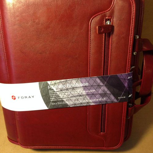 Foray padfolio briefcase / 3-ring portfolio zipper binder / new / red for sale