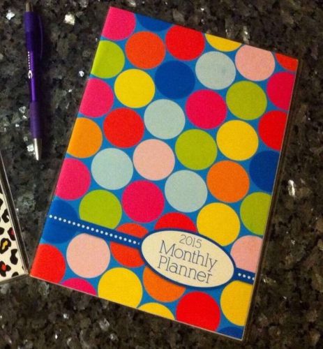 Monthly Planner 2015 Bright Organizer Calendar Note Appointment Book 9&#034;x6&#034; Happy