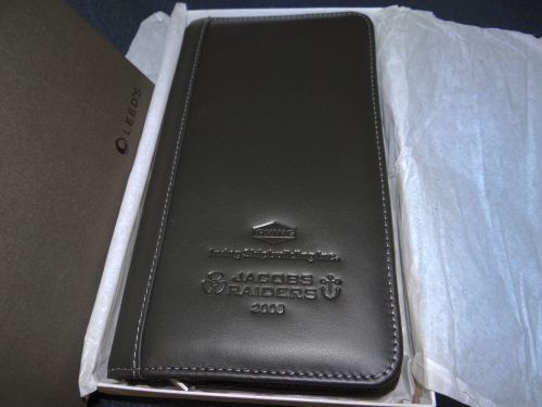 Genuine Leather Black Zip Around Credit Card Organizer Portfolio