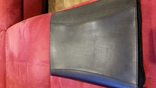 black leather zipper portfolio