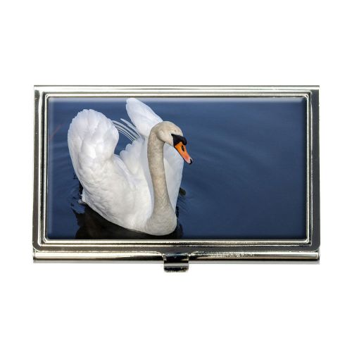 Mute swan water bird business credit card holder case for sale