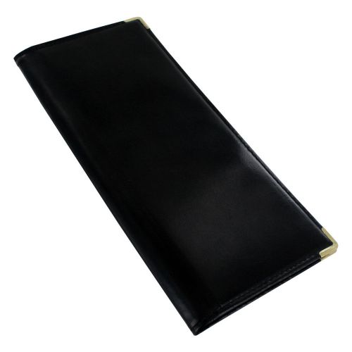 Rolodex stitched faux leather business card book holds 96 2 1/4 x 4 cards, black for sale