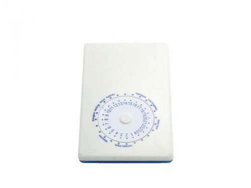 Slim Sliding Scroll Business Name Card Holder Case with World Time Compass BLUE