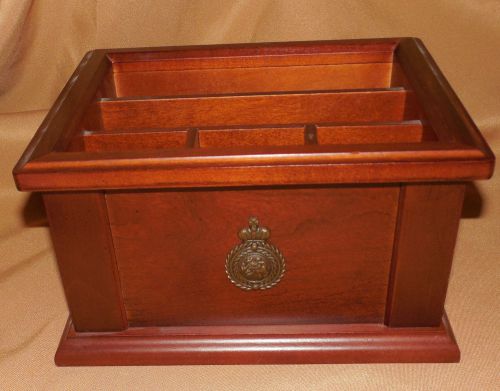 WOOD Wooden BOMBAY Company OFFICE Desk CADDY Mail Pen HOLDER