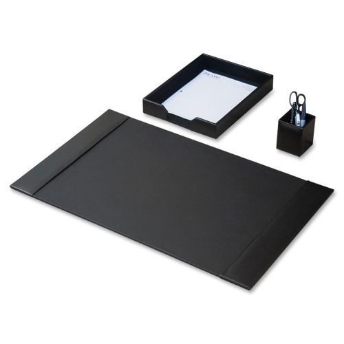 Dacasso black leather 3-piece econo-line desk set - dacd1437 for sale