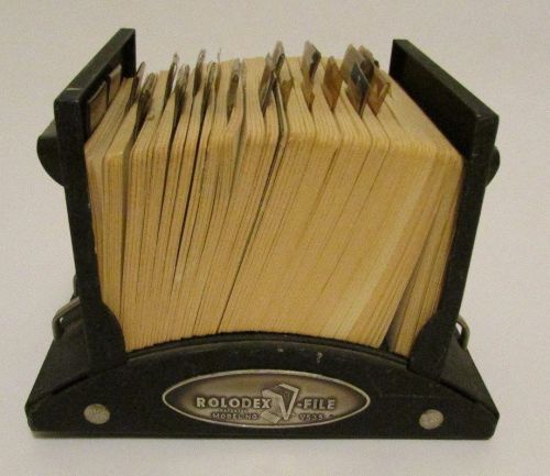 VINTAGE ROLODEX FILE MODEL V535 WITH CARDS &amp; TABS