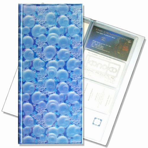 Business ID Credit Card Book File Holder 3D Lenticular Blue Bubbles#R-112-BF128#