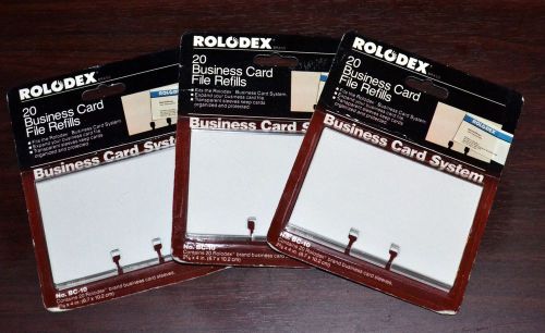 ROLODEX BC-10 Business Card File Refills (3 PACKS OF 20 FOR TOTAL OF 60 CARDS)