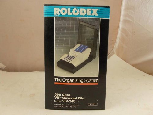 New In Box Covered Rolodex 500 Card File Storage Ststem