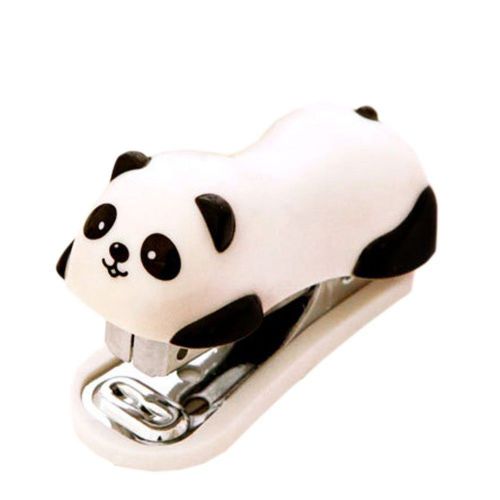 Panda office home mini stapler staples set paper document bookbinding machine for sale