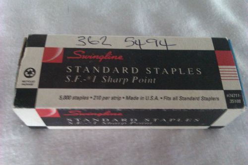STAPLES SWINGLINE SF1 SHARP POINT STANDARD STAPLES 1 BOX MADE IN USA
