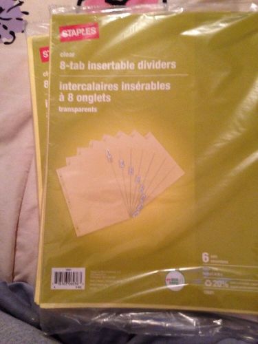 Staples 8 Tab Insertable Dividers- 6 Sets