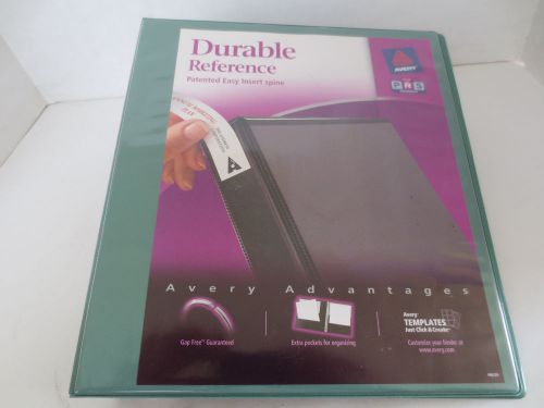 AVERY ADVANTAGES Durable Reference 1.5&#034; Green 3-Ring Binder - Holds 275 Sheets