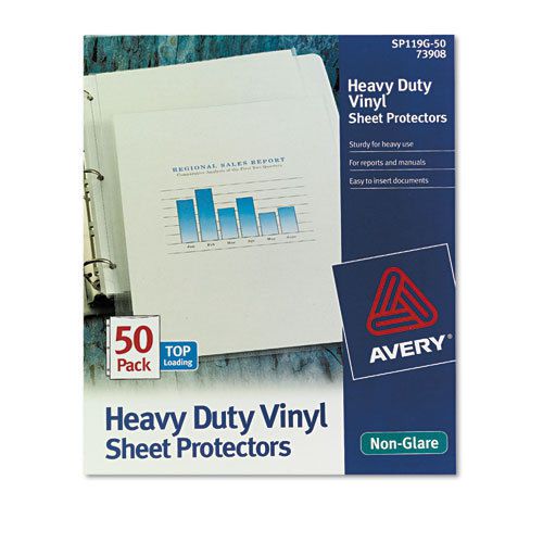 Top-load vinyl sheet protectors, heavy gauge, letter, non-glare, 50/box for sale